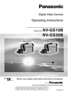 Panasonic NV GS 10 B manual. Camera Instructions.